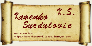 Kamenko Surdulović vizit kartica